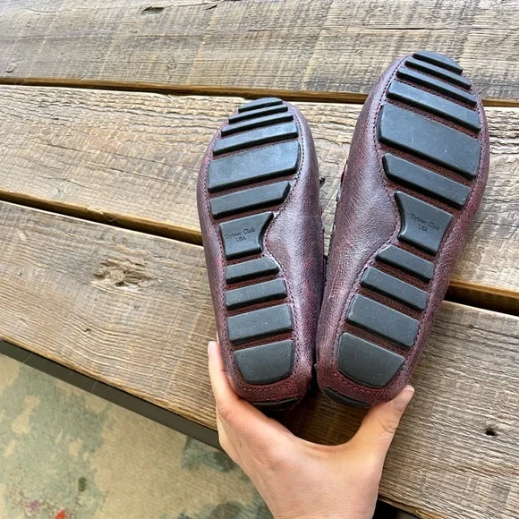 Driver Club Usa Womens Moccasin Flat Shoes Maroon Leather, 8 Never worn outside - Picture 5 of 5